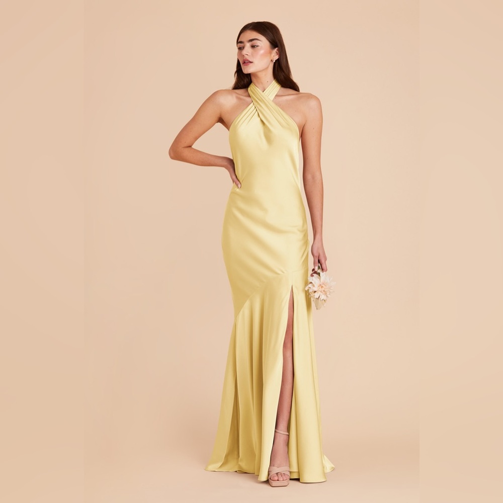 Chic halter neck  Yellow Dress